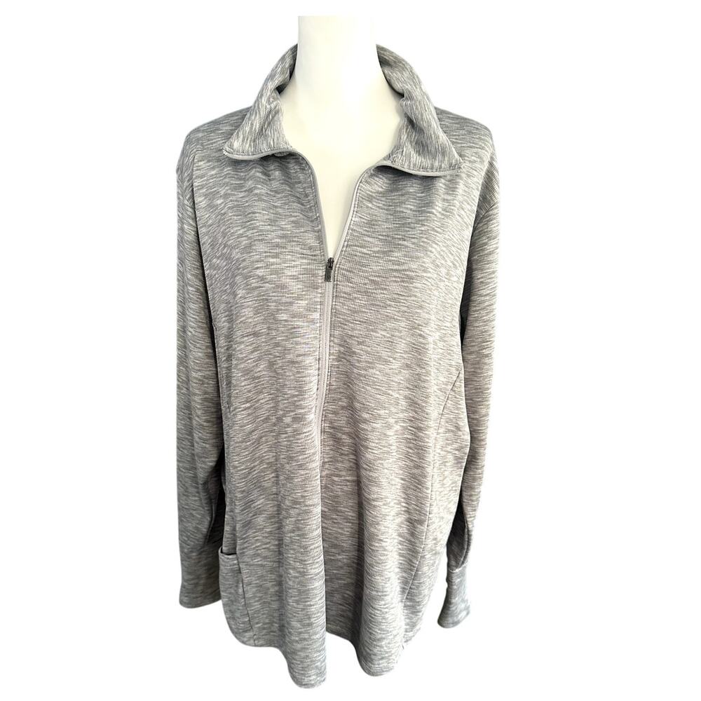 Columbia Gray Women's Zip Up Jacket  2X